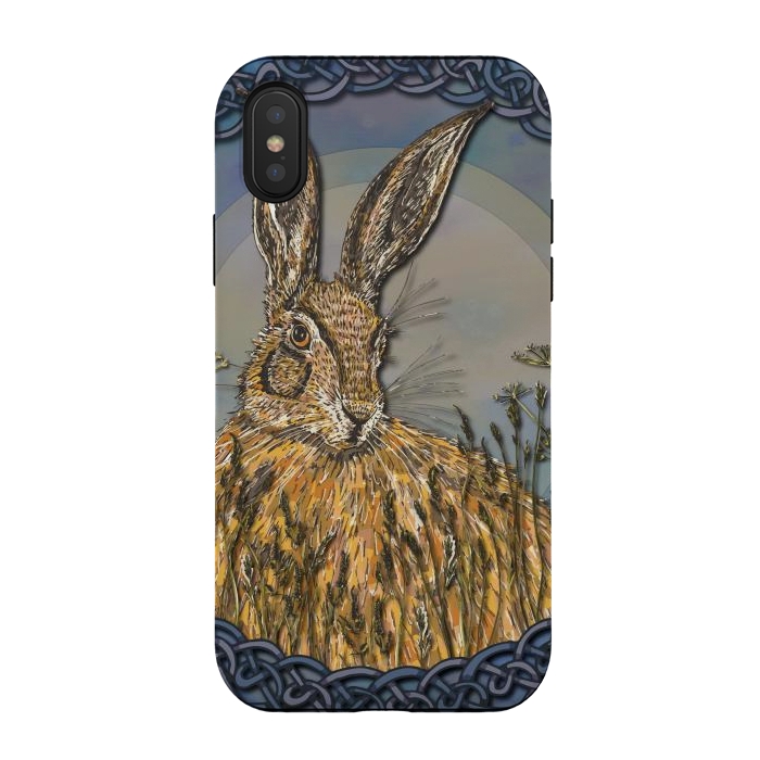 iPhone Xs / X StrongFit Celtic Hare by Lotti Brown