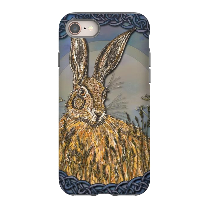 iPhone 8 StrongFit Celtic Hare by Lotti Brown