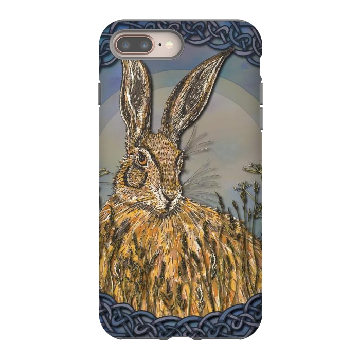 iPhone 8 plus StrongFit Celtic Hare by Lotti Brown