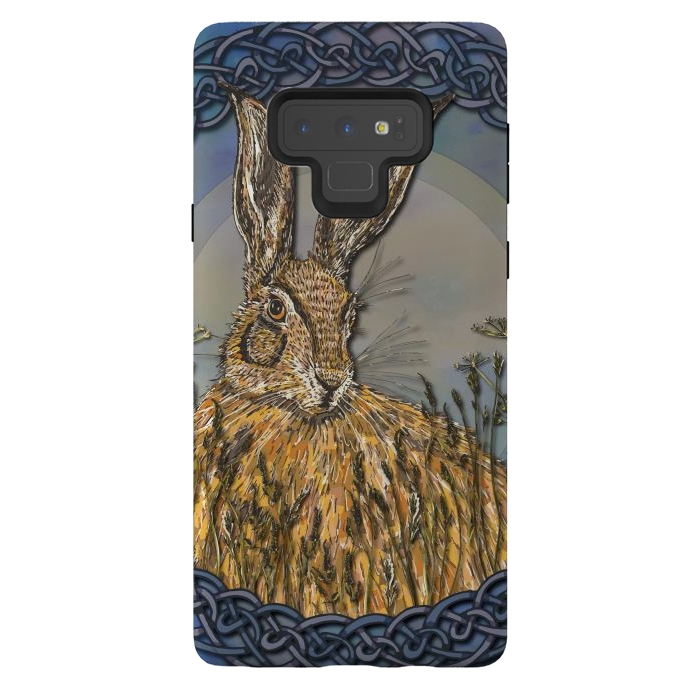 Galaxy Note 9 StrongFit Celtic Hare by Lotti Brown