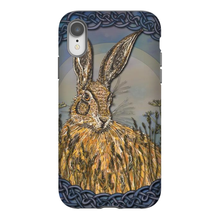 iPhone Xr StrongFit Celtic Hare by Lotti Brown