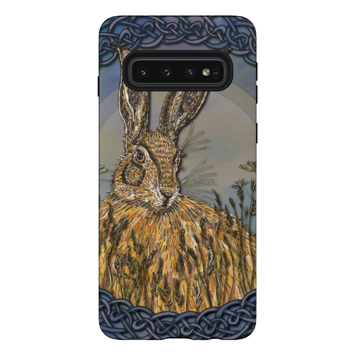 Galaxy S10 StrongFit Celtic Hare by Lotti Brown