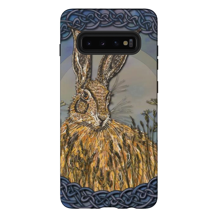 Galaxy S10 plus StrongFit Celtic Hare by Lotti Brown