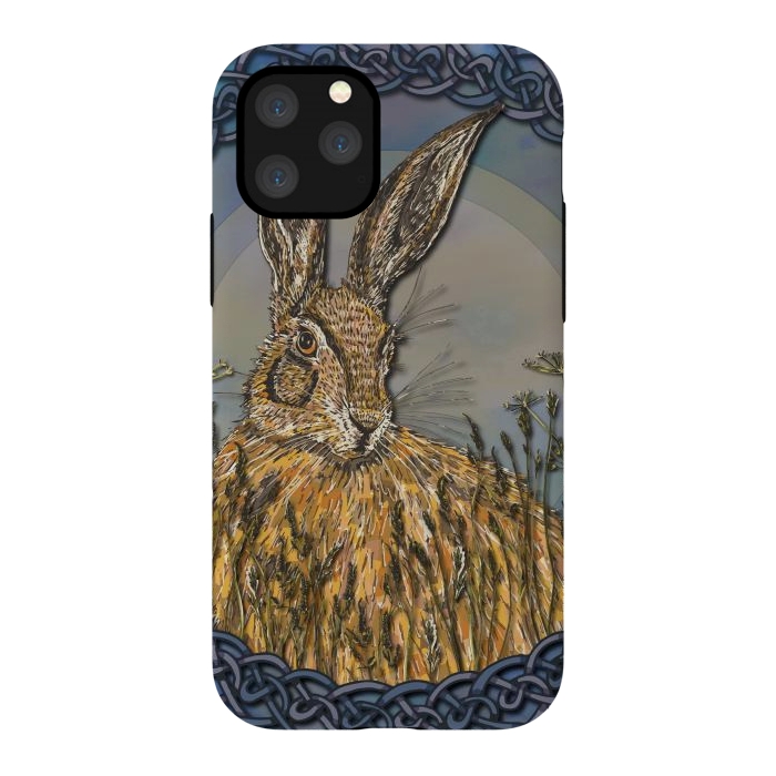 iPhone 11 Pro StrongFit Celtic Hare by Lotti Brown