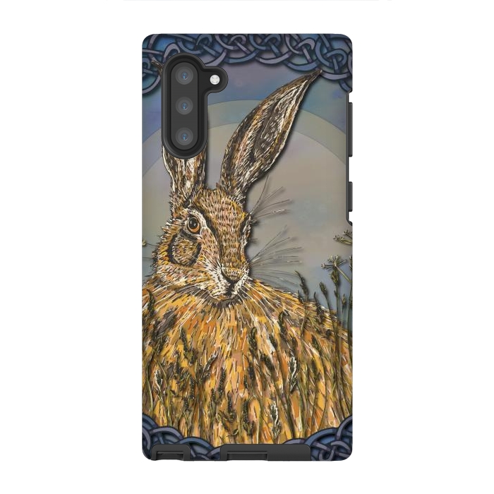 Galaxy Note 10 StrongFit Celtic Hare by Lotti Brown