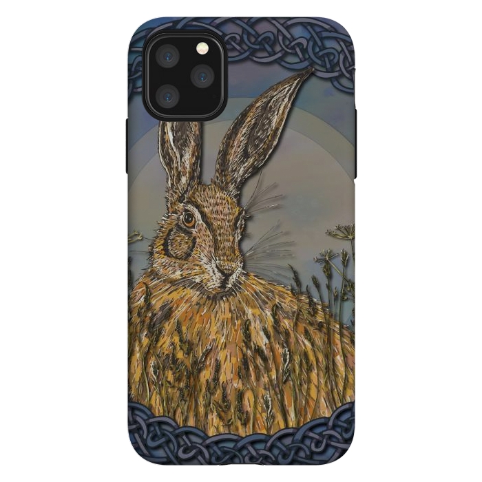 iPhone 11 Pro Max StrongFit Celtic Hare by Lotti Brown