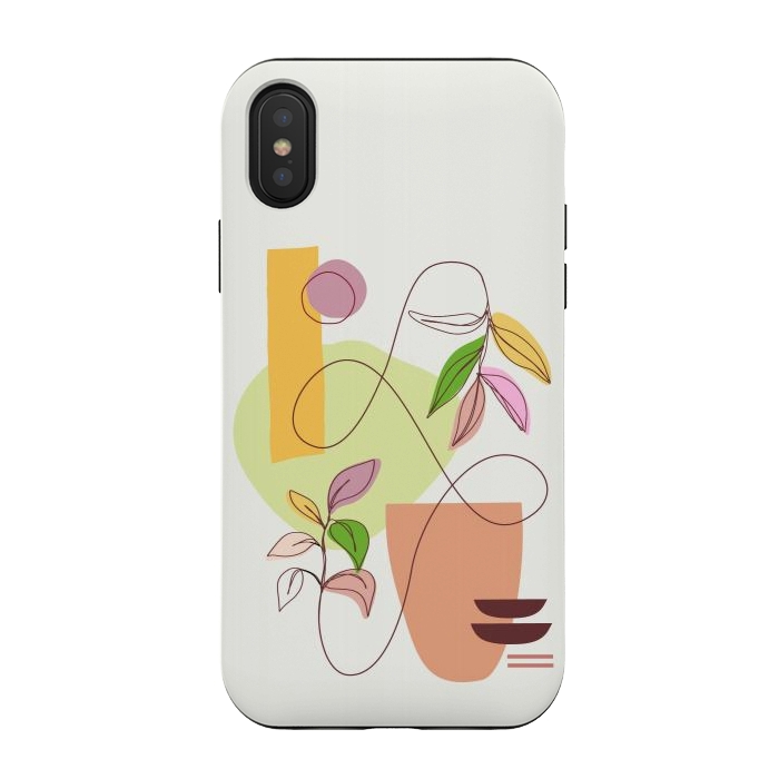 iPhone Xs / X StrongFit Geometric Shapes and Botanic 2 by nineFlorals