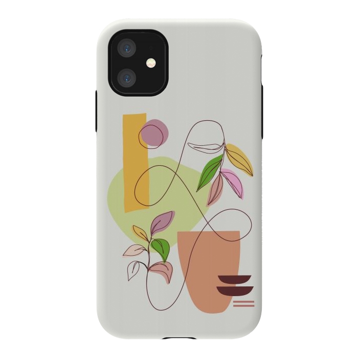 iPhone 11 StrongFit Geometric Shapes and Botanic 2 by nineFlorals