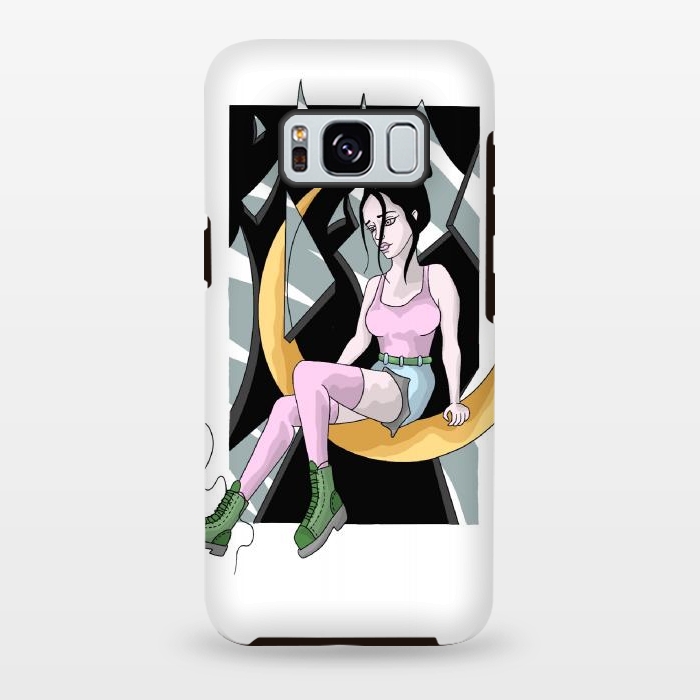 Galaxy S8 plus StrongFit Moon girl by Evaldas Gulbinas 