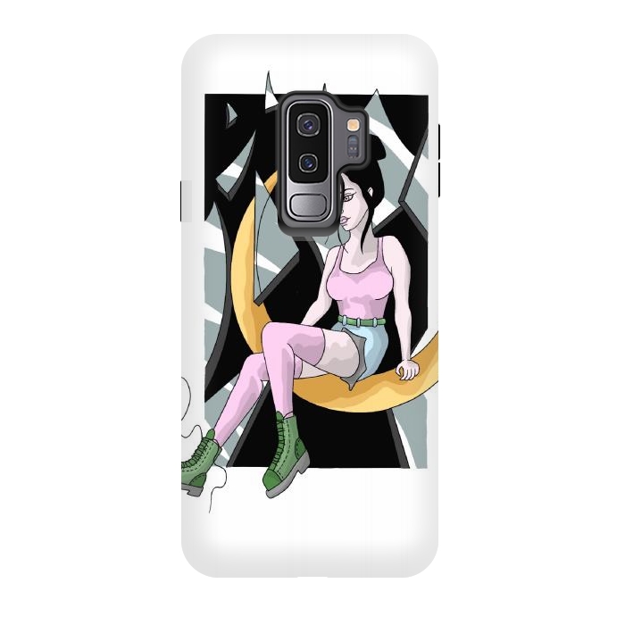 Galaxy S9 plus StrongFit Moon girl by Evaldas Gulbinas 