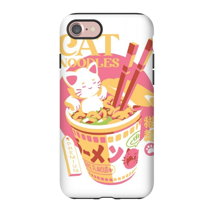 iPhone 7 StrongFit Cat Noodles by Ilustrata