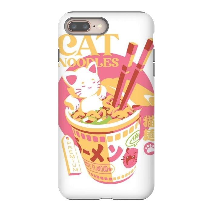 iPhone 7 plus StrongFit Cat Noodles by Ilustrata