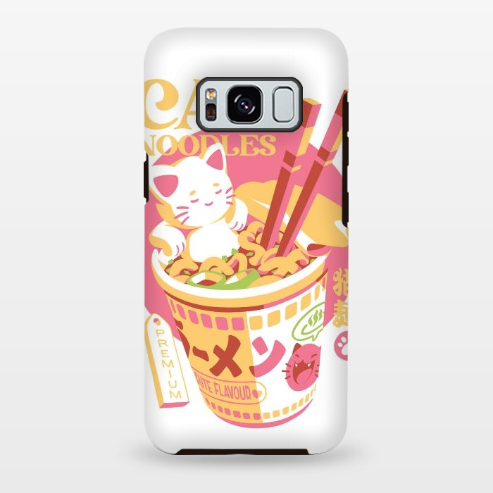 Galaxy S8 plus StrongFit Cat Noodles by Ilustrata