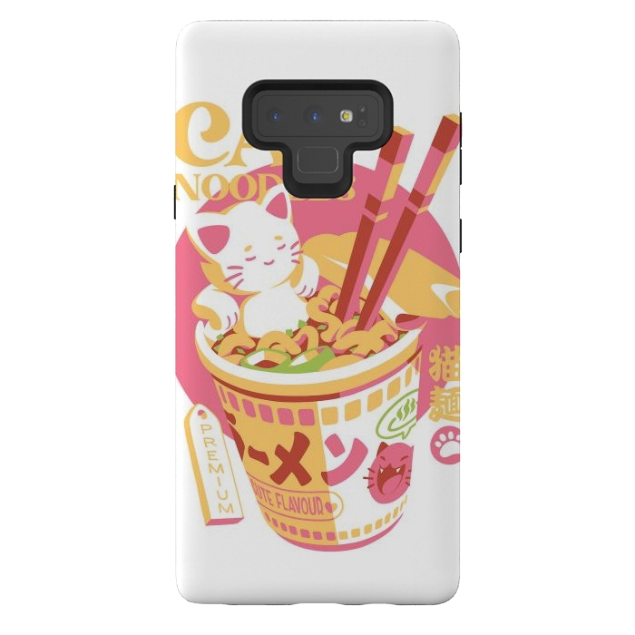 Galaxy Note 9 StrongFit Cat Noodles by Ilustrata