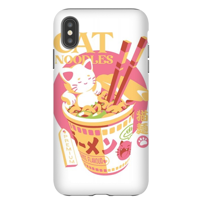 iPhone Xs Max StrongFit Cat Noodles by Ilustrata