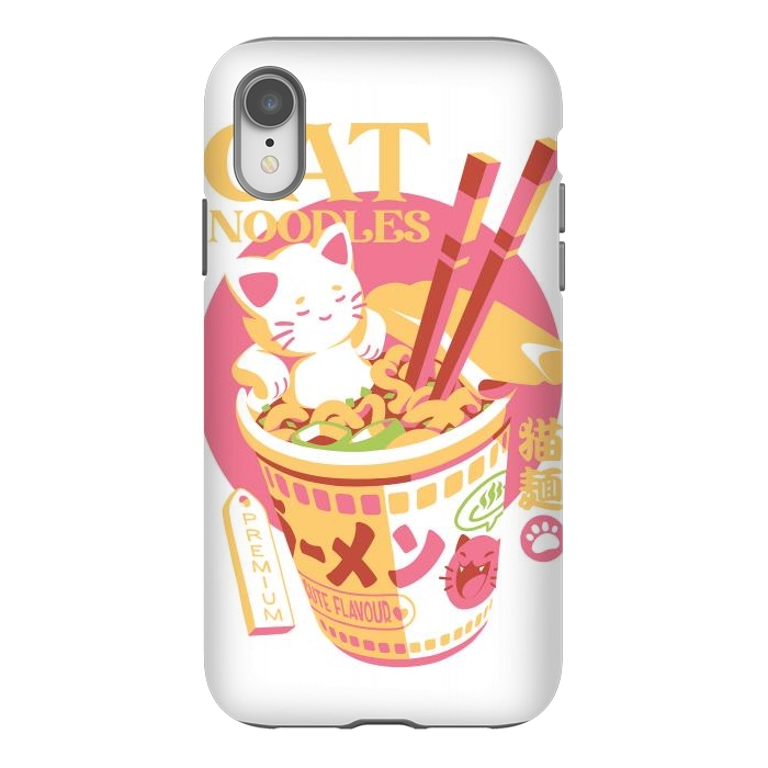 iPhone Xr StrongFit Cat Noodles by Ilustrata