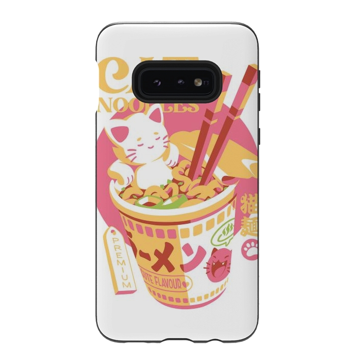 Galaxy S10e StrongFit Cat Noodles by Ilustrata