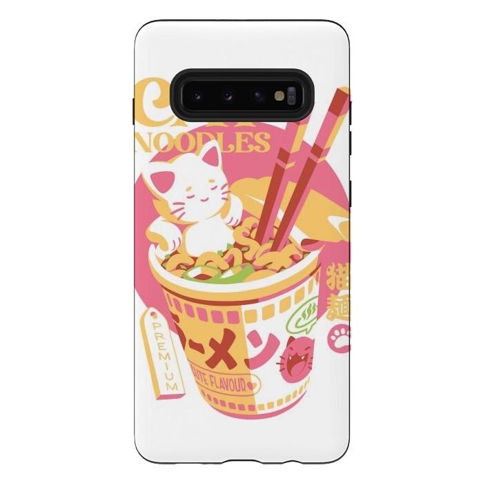 Galaxy S10 plus StrongFit Cat Noodles by Ilustrata