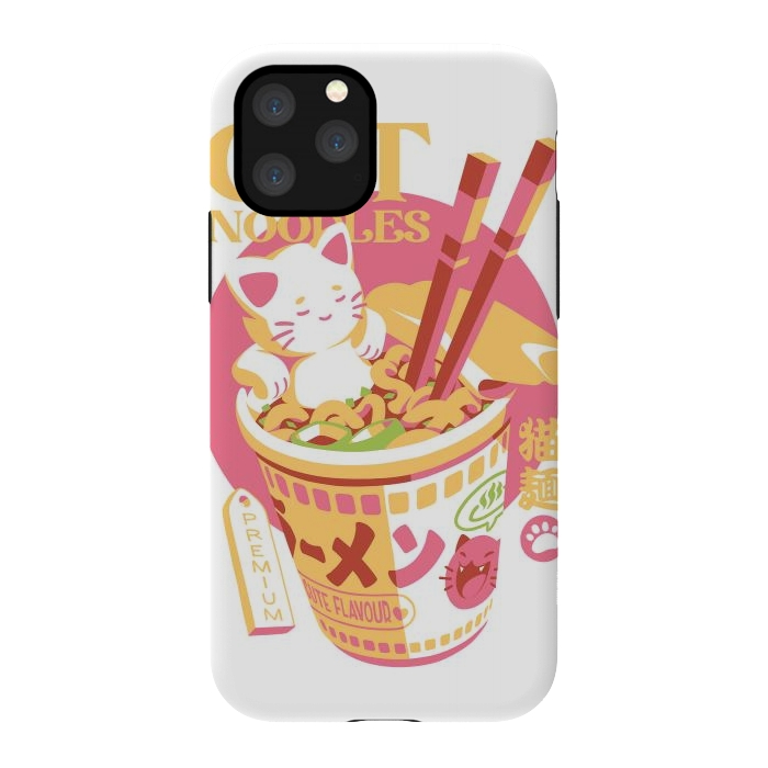 iPhone 11 Pro StrongFit Cat Noodles by Ilustrata