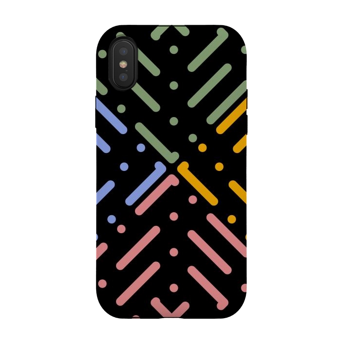 iPhone Xs / X StrongFit Digital Line and Dots  by TMSarts
