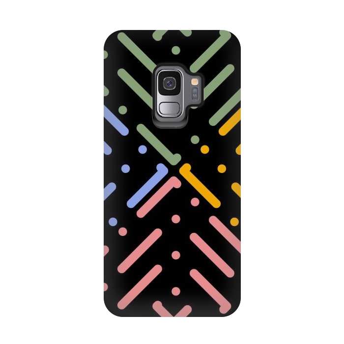 Galaxy S9 StrongFit Digital Line and Dots  by TMSarts