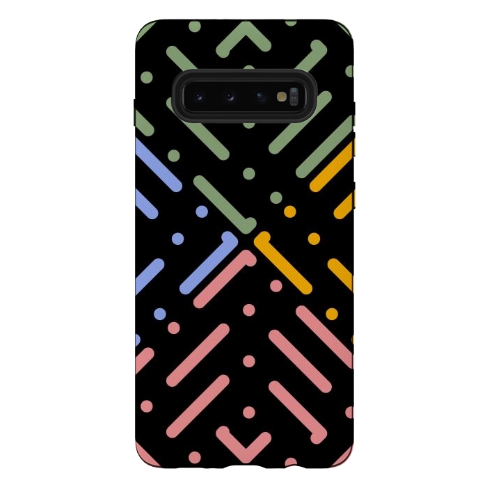 Galaxy S10 plus StrongFit Digital Line and Dots  by TMSarts