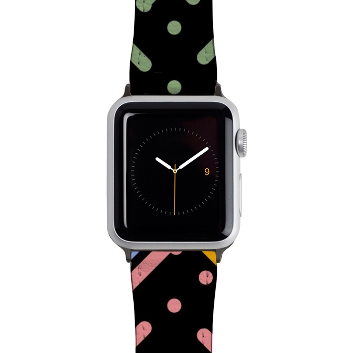 Watch 42mm / 44mm Strap PU leather Digital Line and Dots  by TMSarts