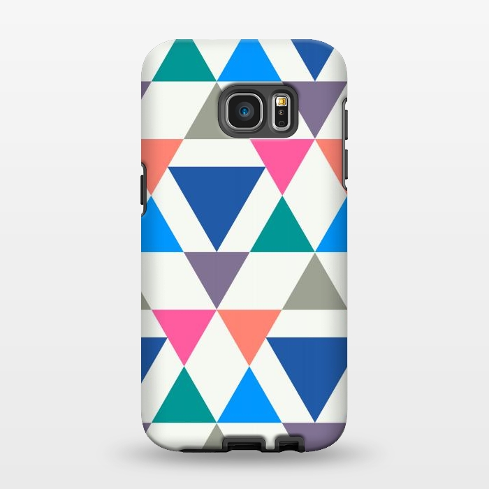 Galaxy S7 EDGE StrongFit Multicolor Repeat Triangles by TMSarts