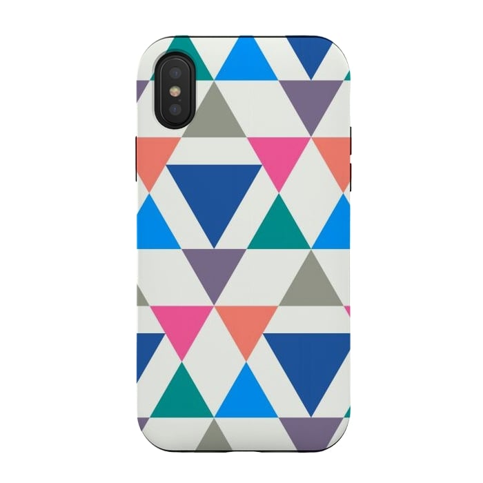 iPhone Xs / X StrongFit Multicolor Repeat Triangles by TMSarts