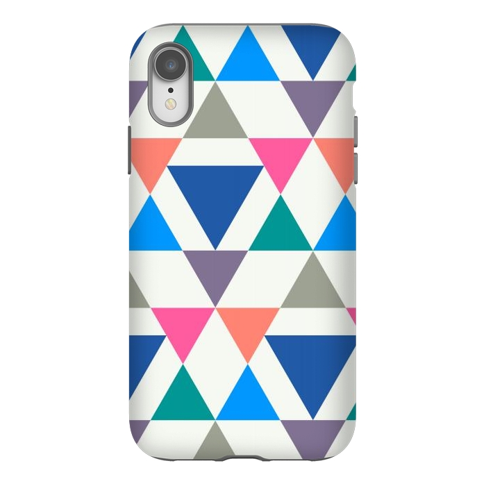 iPhone Xr StrongFit Multicolor Repeat Triangles by TMSarts