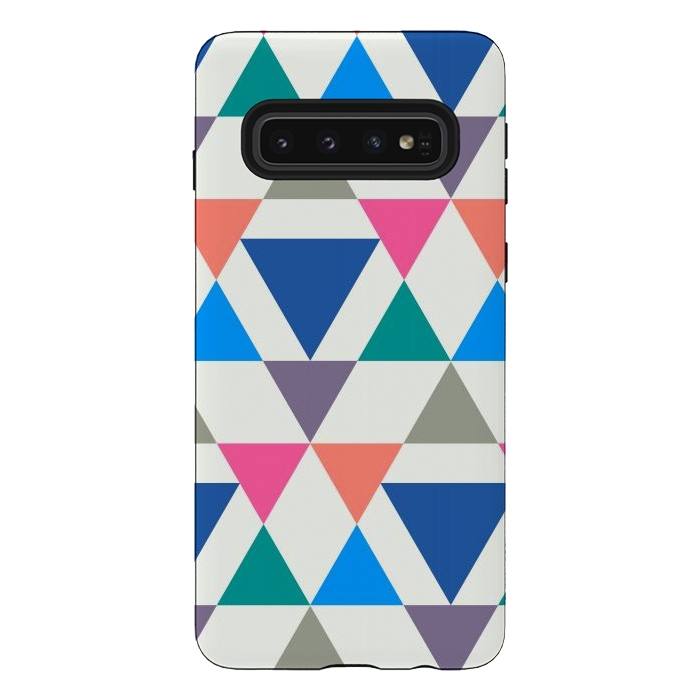 Galaxy S10 StrongFit Multicolor Repeat Triangles by TMSarts