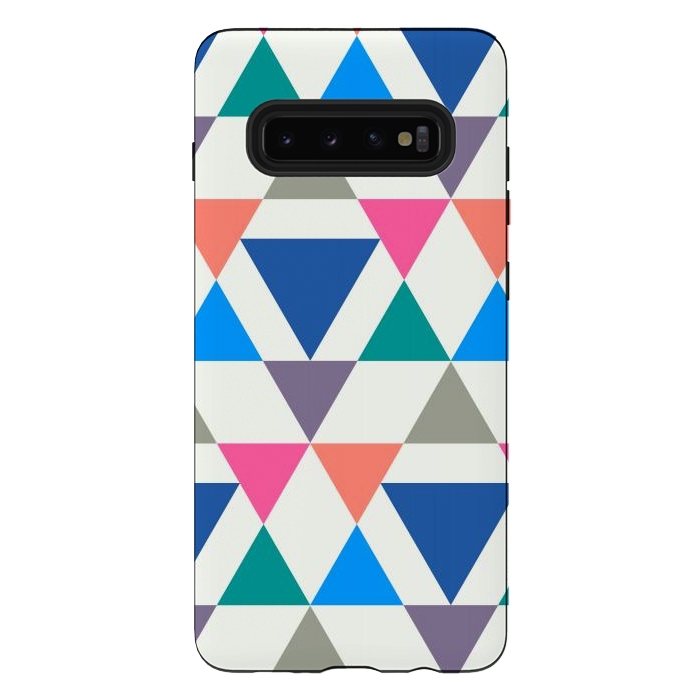 Galaxy S10 plus StrongFit Multicolor Repeat Triangles by TMSarts