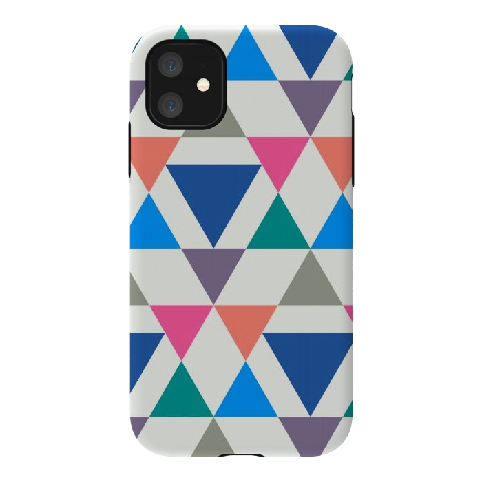 iPhone 11 StrongFit Multicolor Repeat Triangles by TMSarts