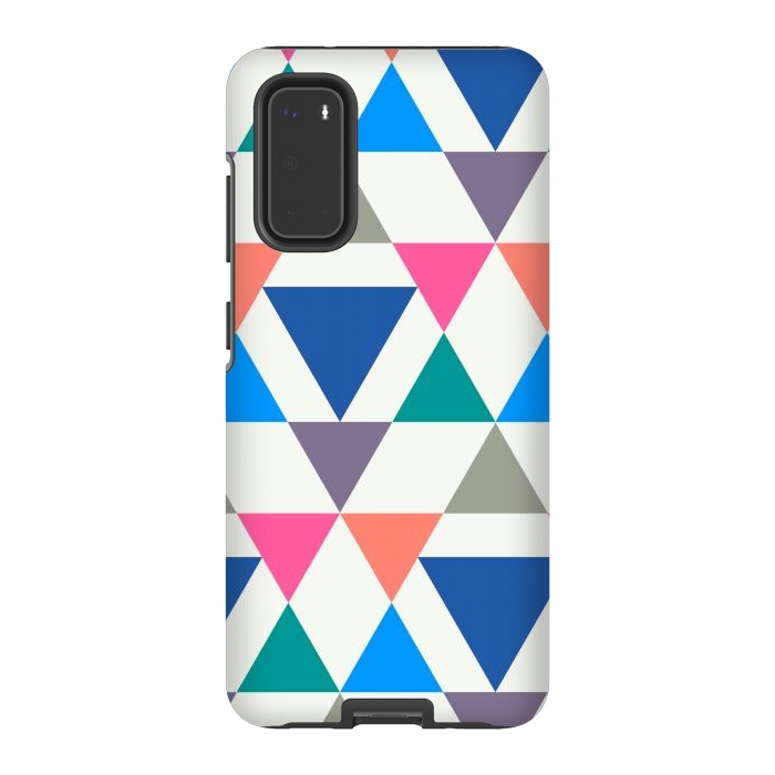 Galaxy S20 StrongFit Multicolor Repeat Triangles by TMSarts
