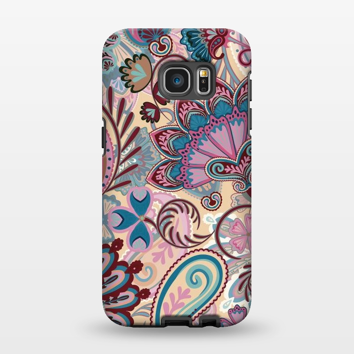 Galaxy S7 EDGE StrongFit Paisley Flowers Design by ArtsCase