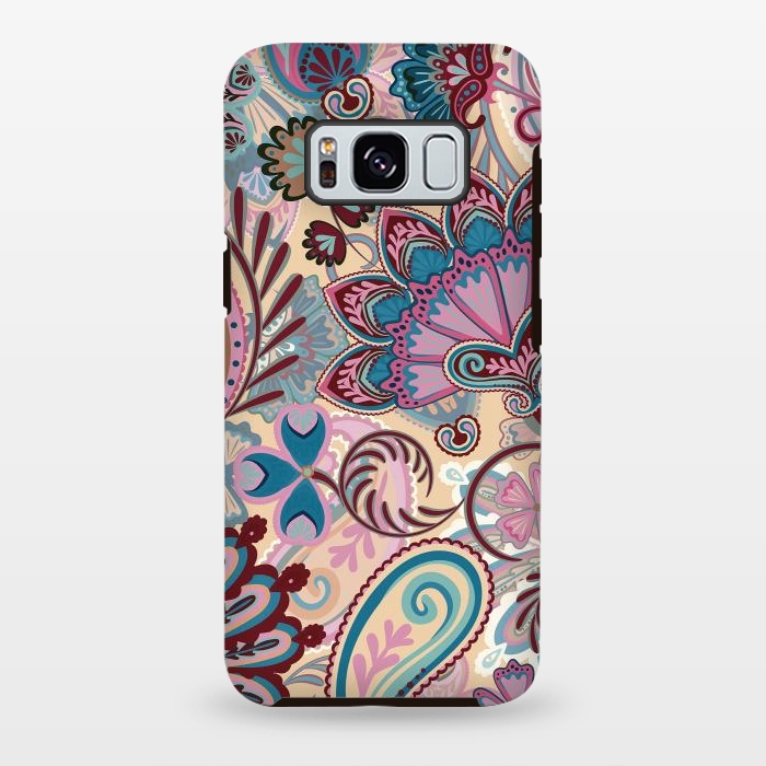 Galaxy S8 plus StrongFit Paisley Flowers Design by ArtsCase