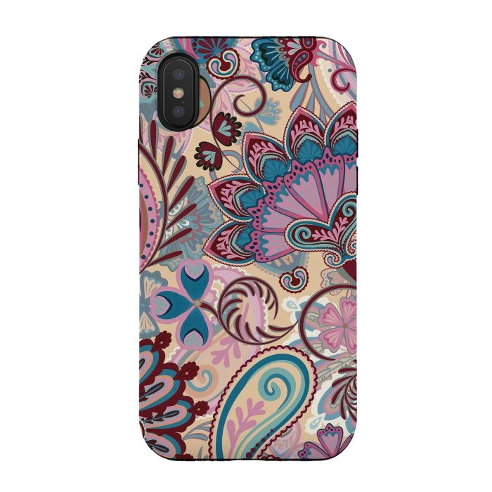 iPhone Xs / X StrongFit Paisley Flowers Design by ArtsCase