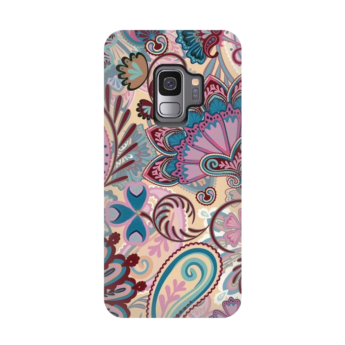 Galaxy S9 StrongFit Paisley Flowers Design by ArtsCase