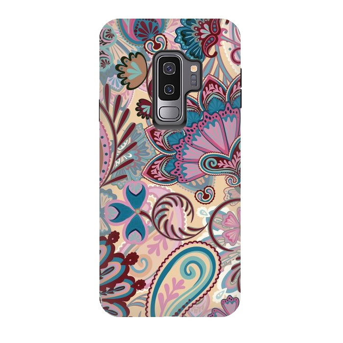 Galaxy S9 plus StrongFit Paisley Flowers Design by ArtsCase
