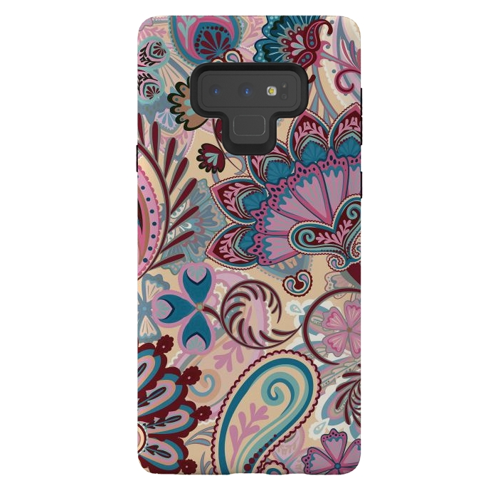 Galaxy Note 9 StrongFit Paisley Flowers Design by ArtsCase