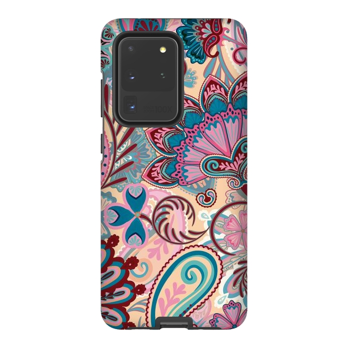 Galaxy S20 Ultra StrongFit Paisley Flowers Design by ArtsCase