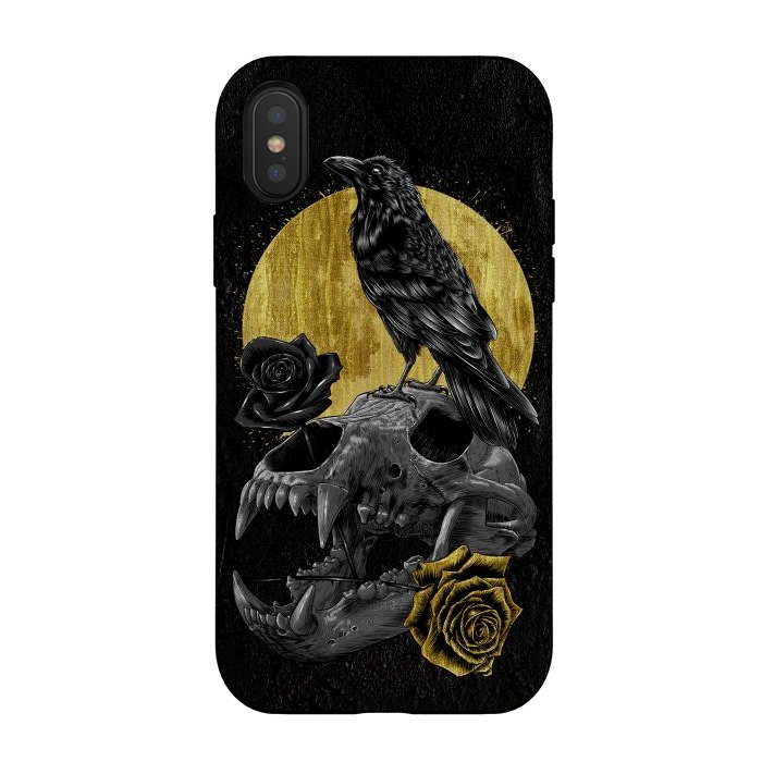 iPhone Xs / X StrongFit Skull Crow by Alberto