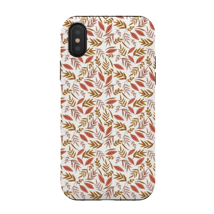 iPhone Xs / X StrongFit Pink and yellow leaves  by Edith May