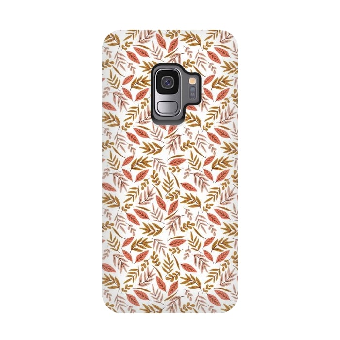 Galaxy S9 StrongFit Pink and yellow leaves  by Edith May