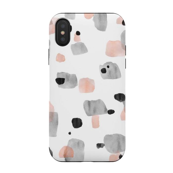 iPhone Xs / X StrongFit Abstract Watercolor Painting Terrazzo Pattern 01 by amini54