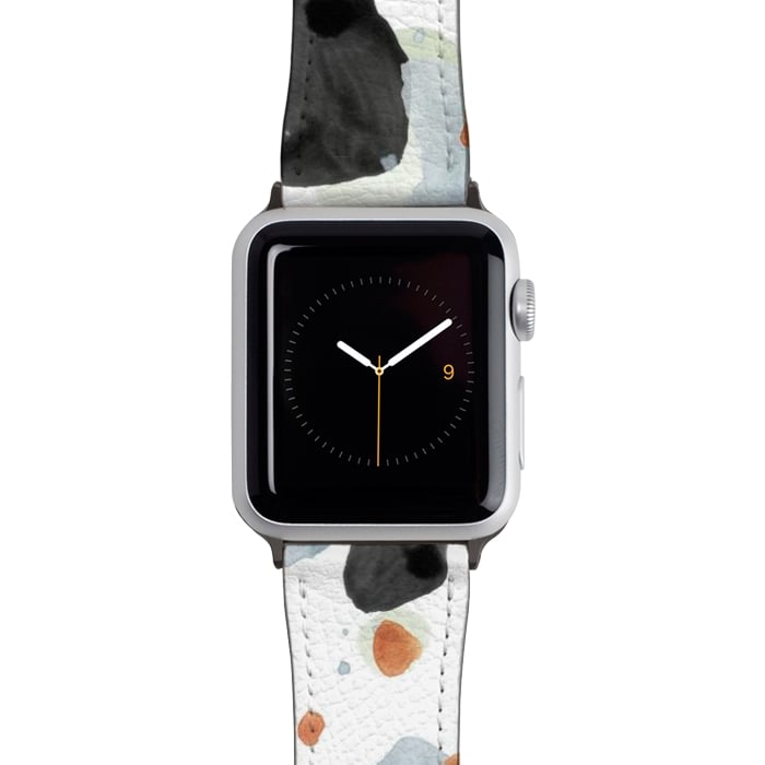 Watch 42mm / 44mm Strap PU leather Abstract Watercolor Painting Terrazzo Pattern 04 by amini54