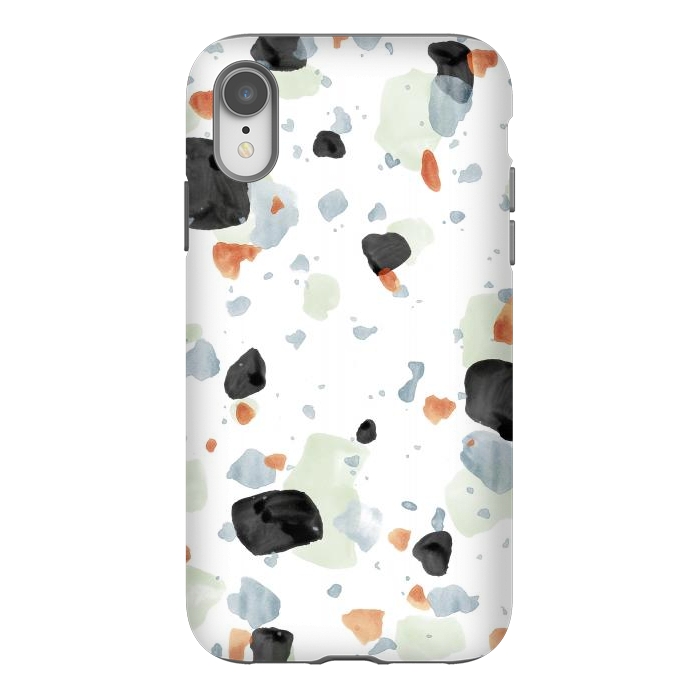 iPhone Xr StrongFit Abstract Watercolor Painting Terrazzo Pattern 04 by amini54