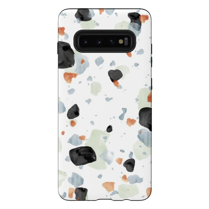 Galaxy S10 plus StrongFit Abstract Watercolor Painting Terrazzo Pattern 04 by amini54