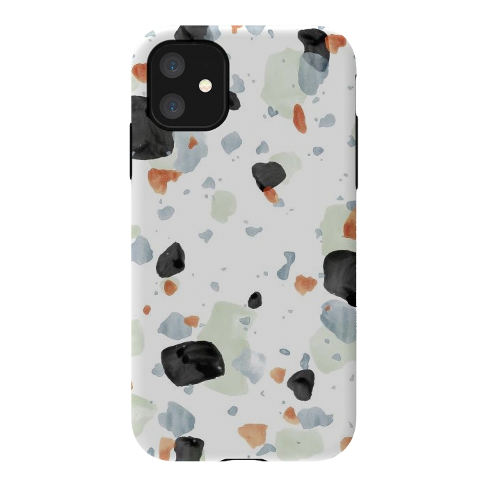 iPhone 11 StrongFit Abstract Watercolor Painting Terrazzo Pattern 04 by amini54
