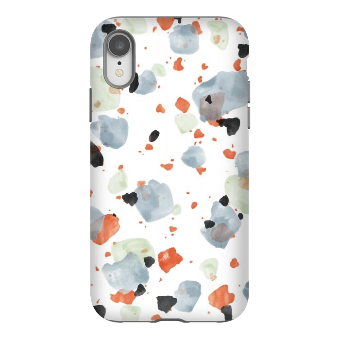 iPhone Xr StrongFit Abstract Watercolor Painting Terrazzo Pattern 05 by amini54
